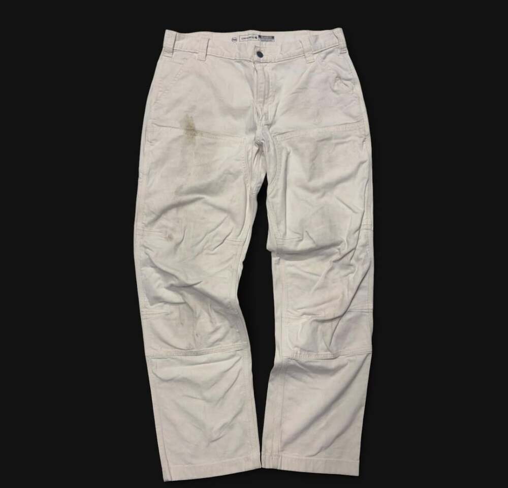 Carhartt Rugged Flex Canvas Double-Front Utility Work Pant Size 35x32 Natural